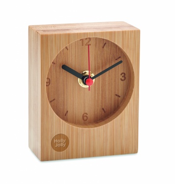 Logo trade promotional merchandise photo of: Bamboo table clock