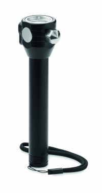 Logo trade promotional products image of: 3-in-1 aluminum flashlight with an emergency hammer and seatbelt cutter, customizable with printing