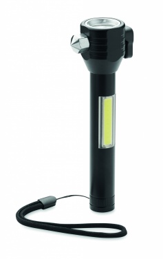 Logotrade corporate gifts photo of: 3-in-1 aluminum flashlight with an emergency hammer and seatbelt cutter, customizable with printing