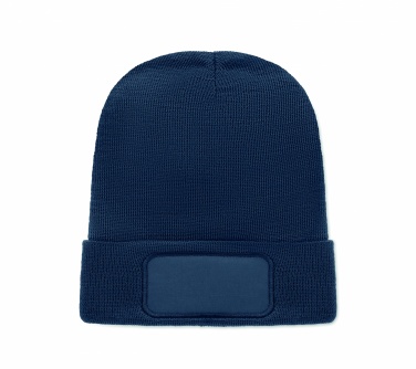 Logo trade promotional giveaways picture of: Unisex beanie RPET polyester