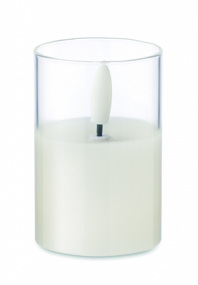 Logo trade promotional merchandise photo of: LED wax candle in glass holder