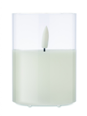 Logo trade promotional giveaways image of: LED wax candle in glass holder
