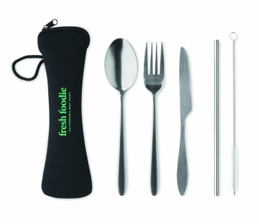 Logo trade business gifts image of: Cutlery set stainless steel