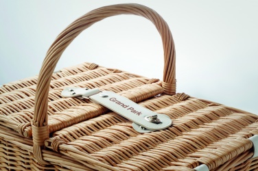 Logo trade promotional merchandise image of: Wicker picnic basket 4 people
