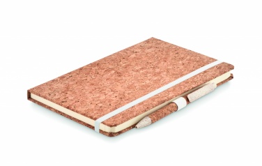 Logo trade business gift photo of: A5 cork notebook with pen