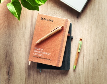 Logo trade business gifts image of: Recycled Leather A5 notebook