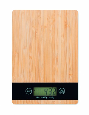 Logo trade promotional giveaways picture of: Bamboo digital kitchen scales
