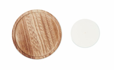 Logotrade corporate gift picture of: Candle on round wooden base