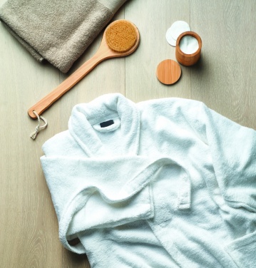 Logo trade promotional merchandise image of: Bathrobe organic cotton XL/XXL