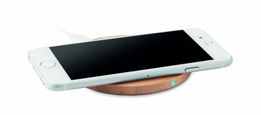 Logo trade promotional giveaways picture of: Wireless charger bamboo 10W RUNDO +