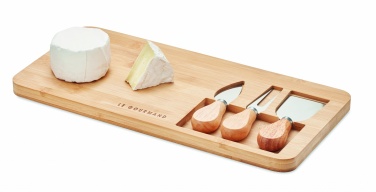Logo trade corporate gift photo of: Bamboo Cheese board set Leipzig