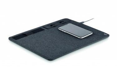 Logotrade promotional item picture of: RPET mouse mat charger 15W