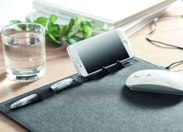 Logo trade promotional products image of: RPET mouse mat charger 15W