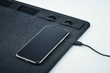 Logo trade promotional gifts picture of: RPET mouse mat charger 15W