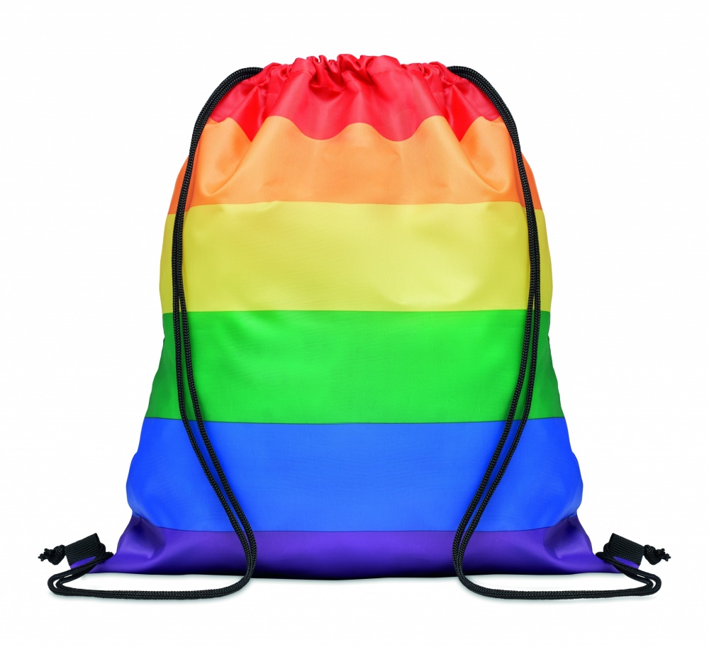 Logotrade advertising product picture of: Rainbow RPET drawstring bag