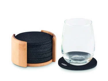 Logotrade promotional gift image of: RPET coasters in bamboo holder