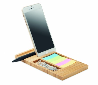 Logo trade business gifts image of: Bamboo desk phone stand