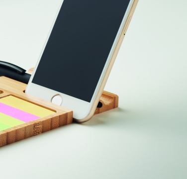 Logo trade advertising products image of: Bamboo desk phone stand