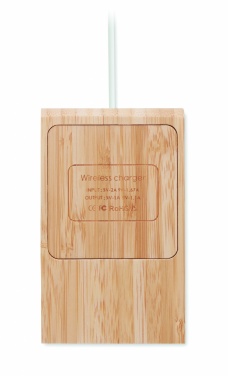 Logotrade promotional merchandise photo of: Bamboo wireless charger  10W ODOS