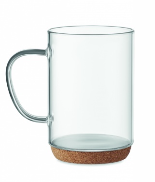Logo trade advertising products image of: Glass mug 400ml with cork base