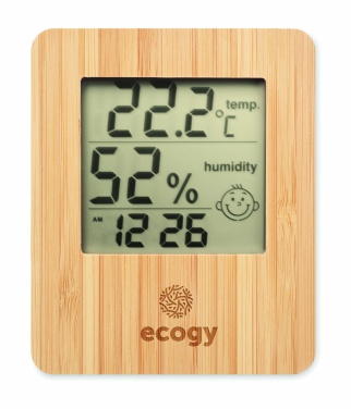 Logo trade promotional gifts picture of: Bamboo weather station