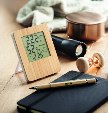 Logo trade promotional products picture of: Bamboo weather station