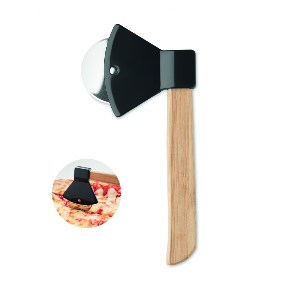Logo trade promotional gifts image of: Pizza cutter bamboo handle