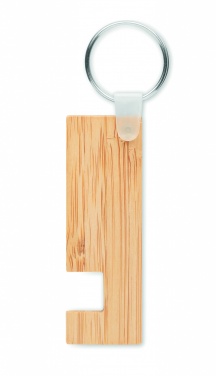 Logo trade promotional giveaways image of: Bamboo stand and key ring Savonlinna