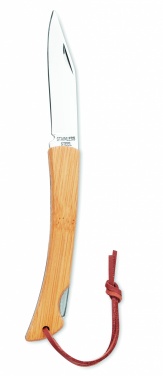 Logo trade promotional giveaways image of: Foldable knife in bamboo