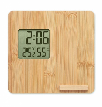 Logo trade corporate gifts image of: Bamboo weather station 10W