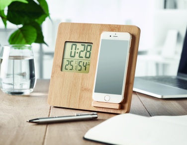 Logo trade promotional gifts image of: Bamboo weather station 10W