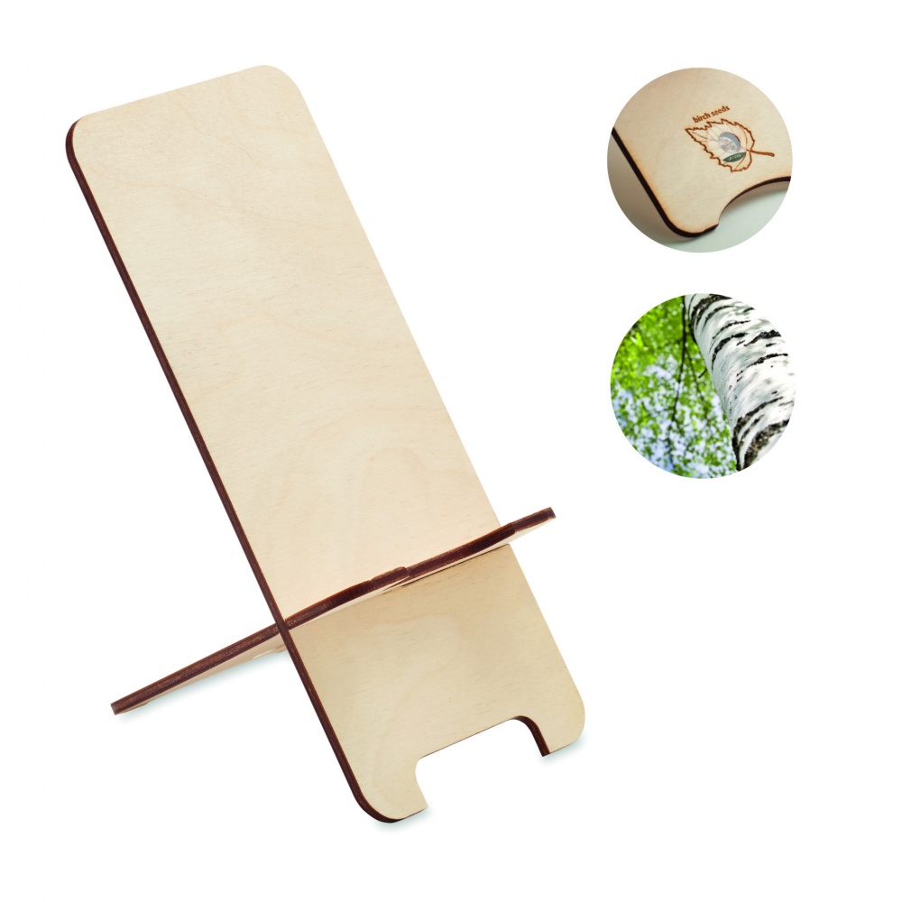Logotrade promotional product picture of: Birch Wood phone stand