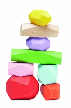 Logotrade promotional item picture of: 8 stacking wood rocks in pouch