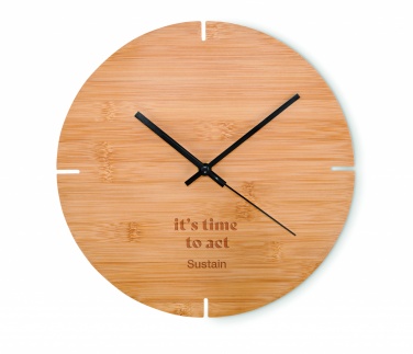 Logotrade promotional product image of: Round shape bamboo wall clock