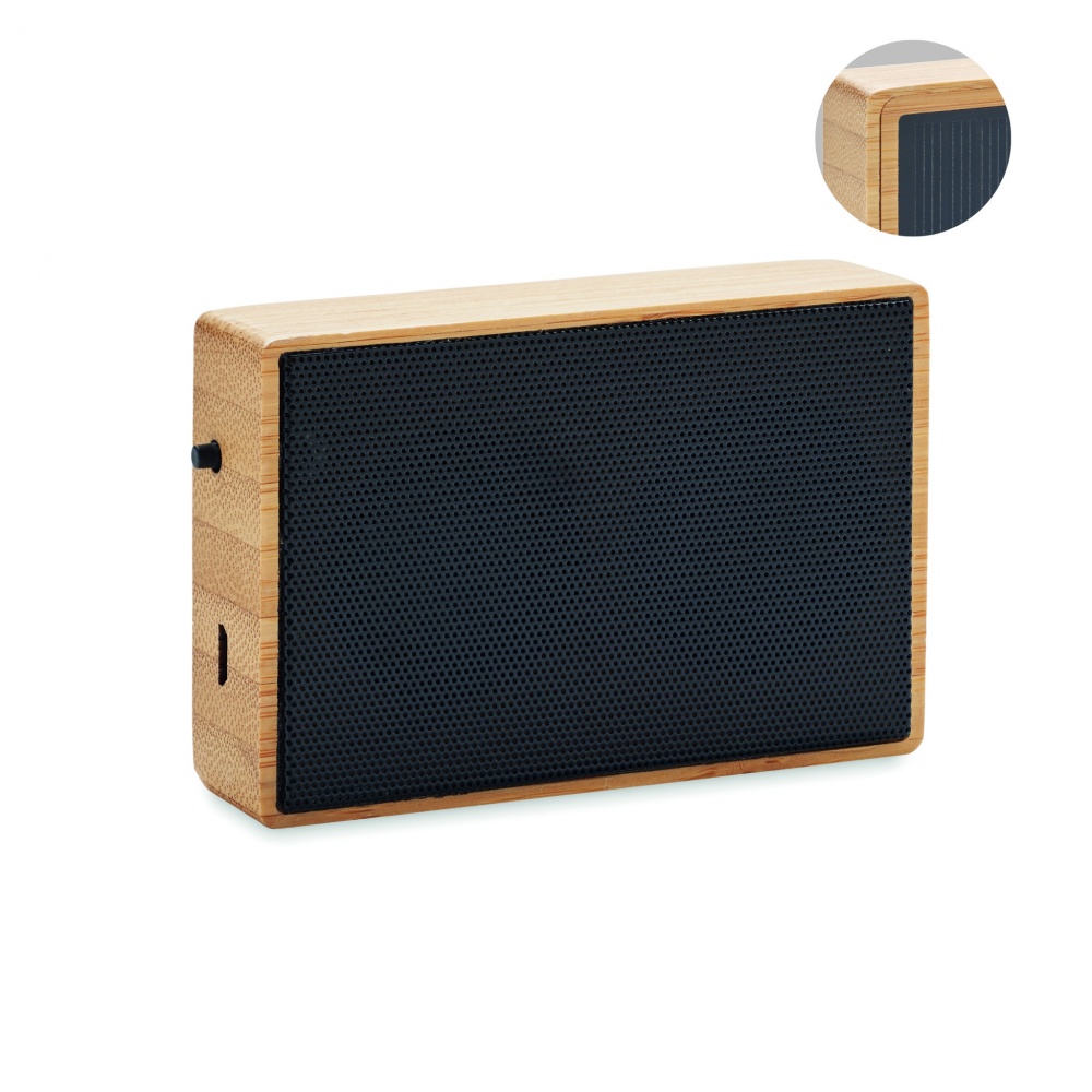 Logo trade promotional items image of: Solar bamboo wireless speaker
