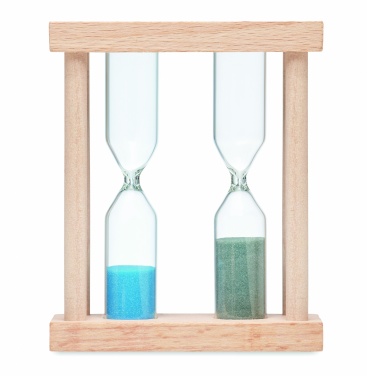 Logo trade promotional merchandise photo of: Set of 2 wooden sand timers