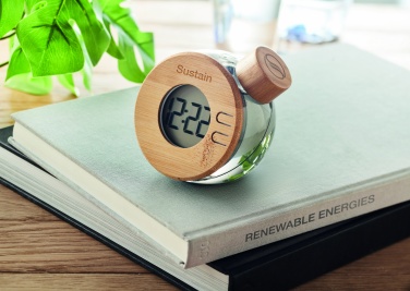 Logotrade promotional product picture of: Water powered bamboo LCD clock