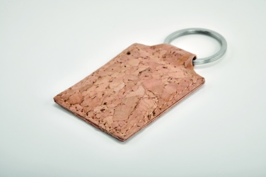 Logo trade promotional giveaways image of: Rectangular cork key ring Imatra