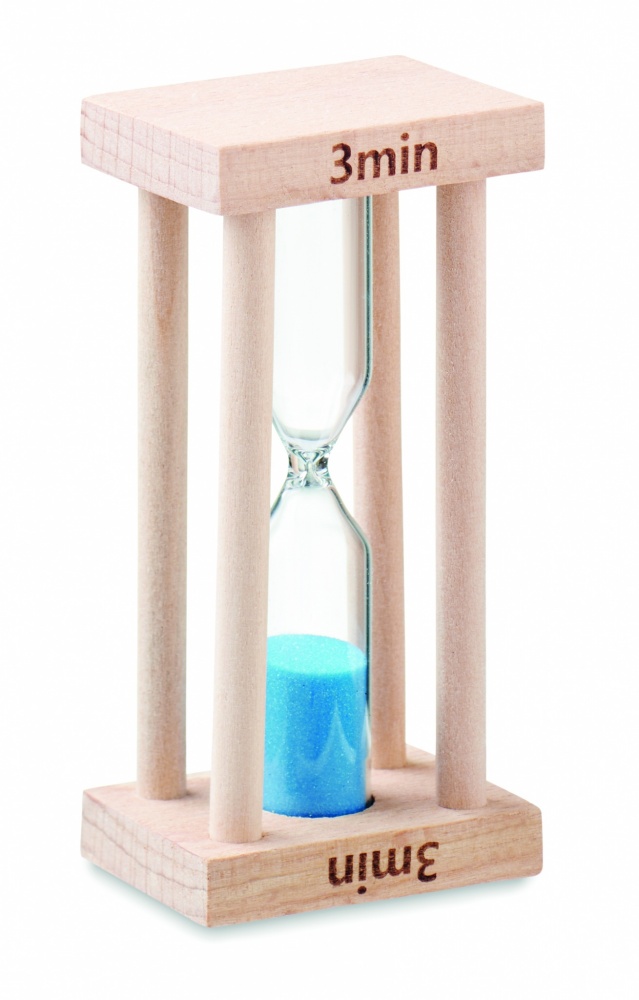 Logo trade corporate gifts picture of: Wooden sand timer 3 minutes