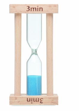 Logo trade corporate gifts image of: Wooden sand timer 3 minutes
