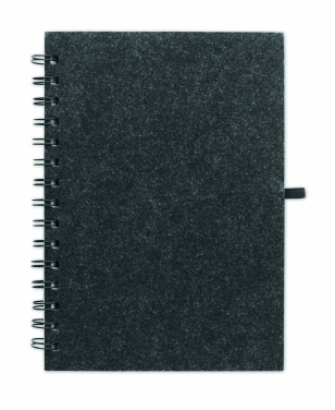 Logo trade business gifts image of: A5 RPET felt cover notebook