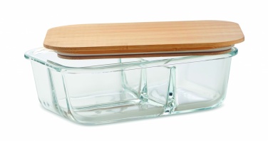 Logo trade promotional merchandise picture of: Glass lunch box with bamboo lid