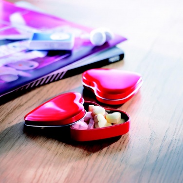 Logotrade promotional merchandise picture of: Heart tin box with candies