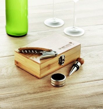 Logotrade promotional giveaway picture of: Wine set in bamboo box