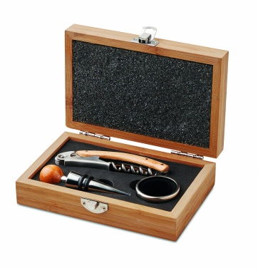 Logotrade promotional gifts photo of: Wine set in bamboo box