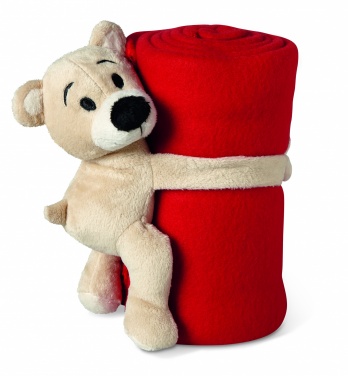 Logo trade promotional products image of: Fleece blanket with bear
