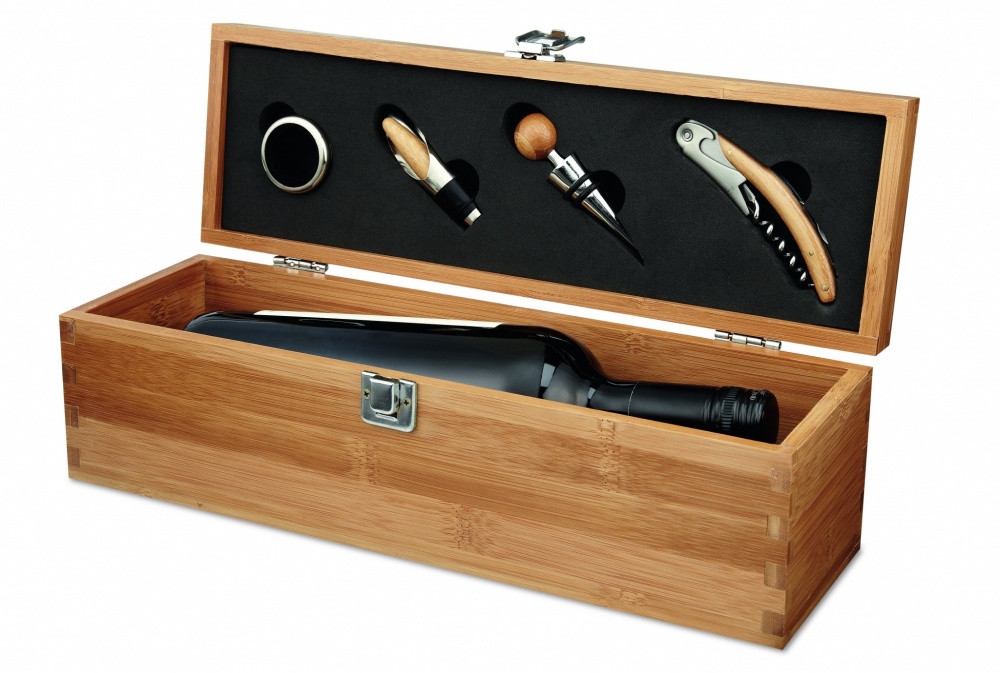 Logotrade advertising products photo of: Wine set in bamboo box