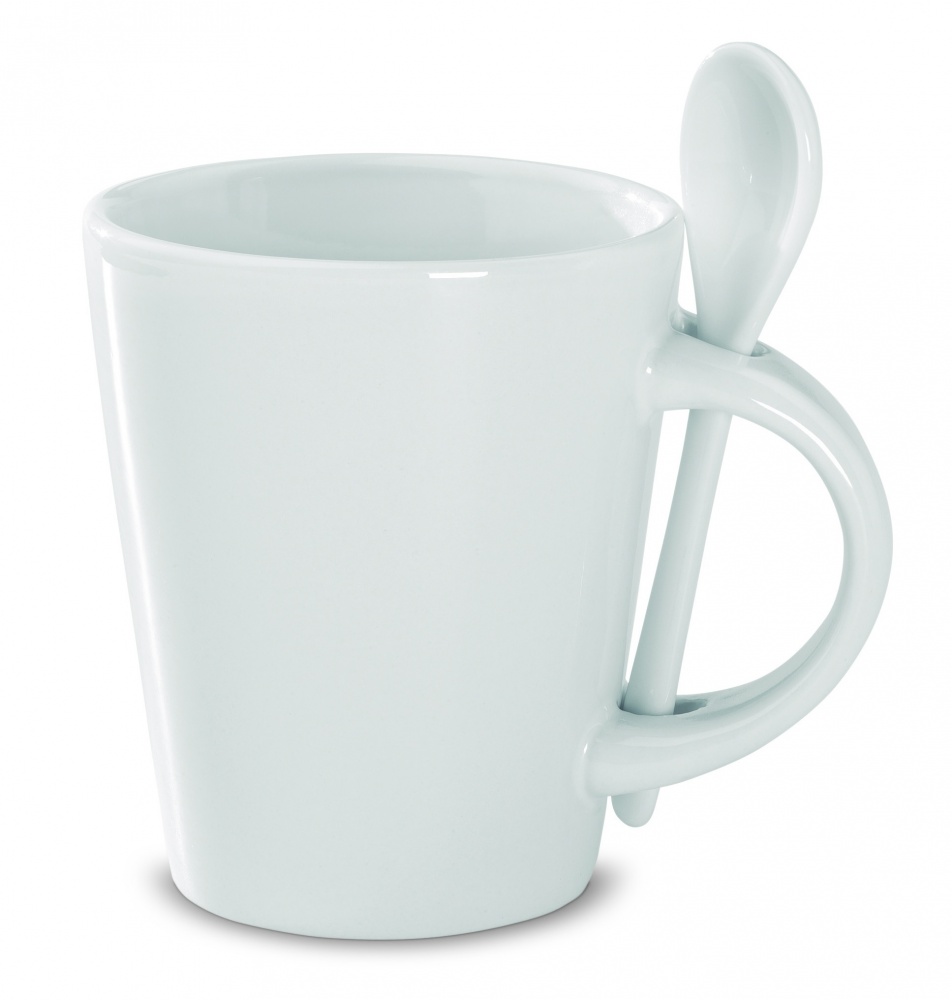 Logo trade promotional giveaways image of: Sublimation mug with spoon