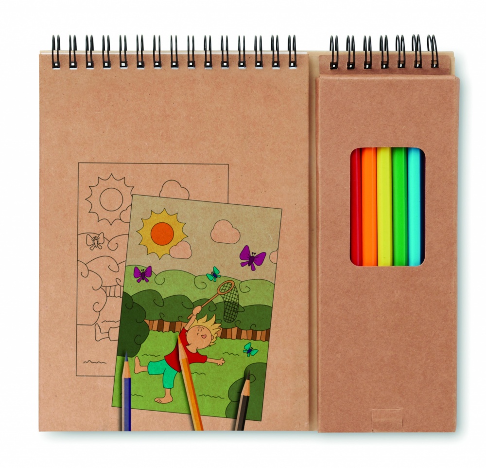 Logotrade promotional product image of: Colouring set with notepad