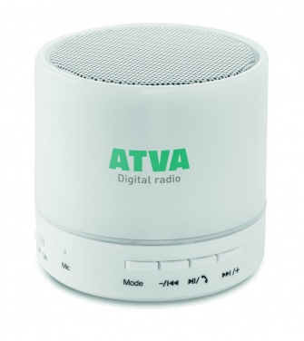 Logo trade advertising products image of: Round wireless speaker LED